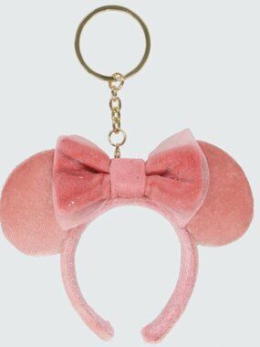 Tokyo Disney Resort Soft Peach Pink Minnie Ears Headband Keychain